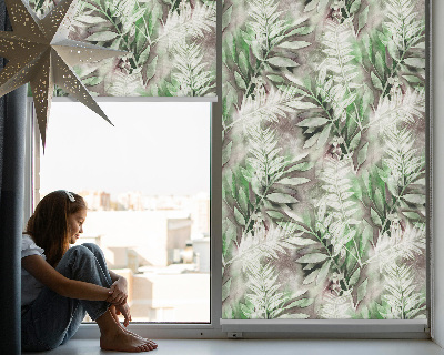 Látková roleta na okno s motivem lesklých listů