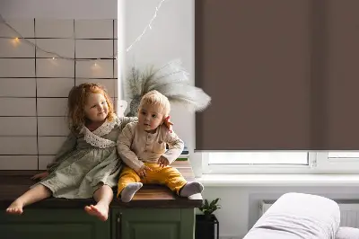 Látková roleta na okno hnědá