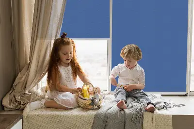Zatemňovací roleta na okno v modré barvě