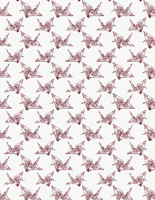 Zatemňovací roleta na okno s motivem origami labutí