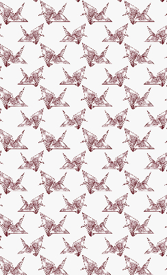 Zatemňovací roleta na okno s motivem origami labutí