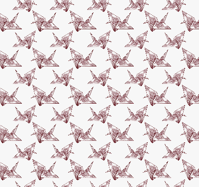 Zatemňovací roleta na okno s motivem origami labutí