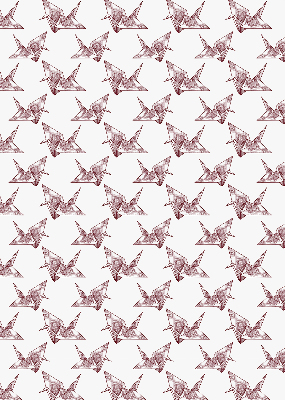 Zatemňovací roleta na okno s motivem origami labutí