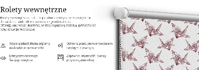 Zatemňovací roleta na okno s motivem origami labutí
