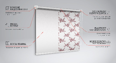 Zatemňovací roleta na okno s motivem origami labutí