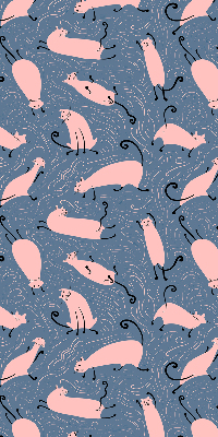 Zatemňovací roleta na okno v růžovém provedení s motivem koček