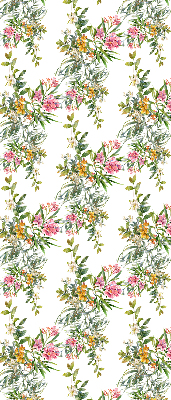 Látková roleta na okno s motivem květin
