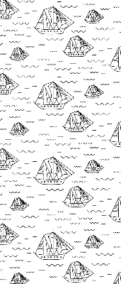 Látková roleta na okno tažené lodě