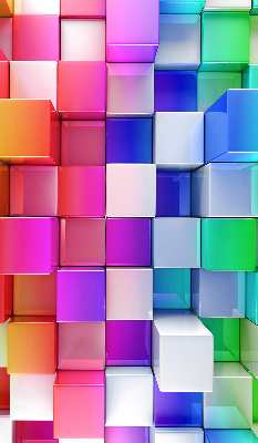 Zatemňovací roleta na okno s barevným 3D motivem kostek