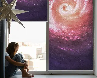 Látková roleta na okno galaxie