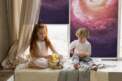Látková roleta na okno galaxie