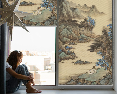 Látková roleta na okno s motivem hor