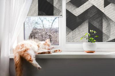 Roleta zatemňovací s motivem trojúhelníků v abstraktním stylu