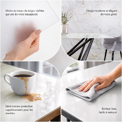 Deska stolu čtvercová Průsvitná