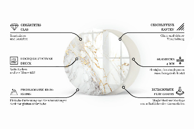 Deska stolu kulatá s potiskem Elegantní jednolitá černá
