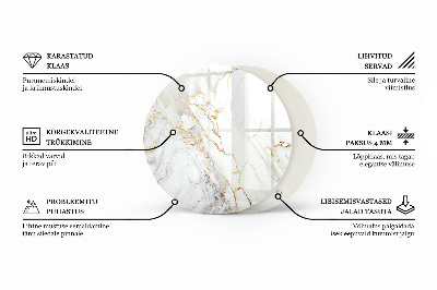 Deska stolu kulatá s potiskem Elegantní jednolitá černá