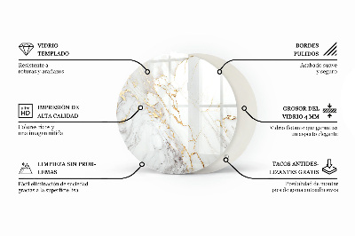 Deska stolu kulatá s potiskem Elegantní jednolitá černá