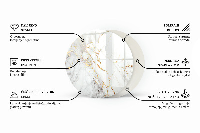 Deska stolu kulatá s potiskem Elegantní jednolitá černá