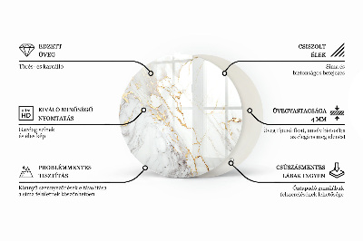 Deska stolu kulatá s potiskem Elegantní jednolitá černá