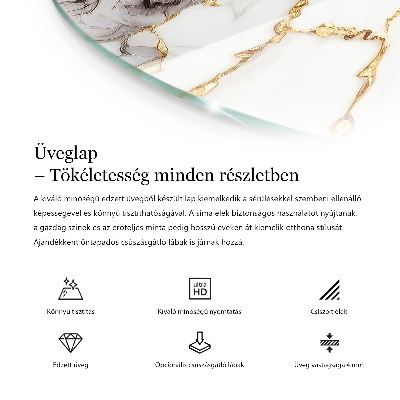 Deska stolu kulatá s potiskem Elegantní jednolitá černá