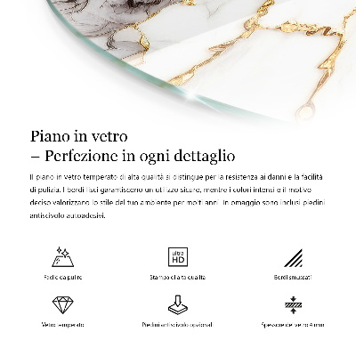 Deska stolu kulatá s potiskem Elegantní jednolitá černá