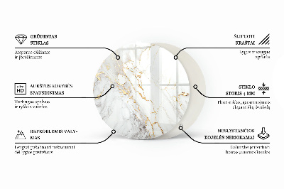 Deska stolu kulatá s potiskem Elegantní jednolitá černá