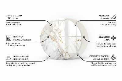 Deska stolu kulatá s potiskem Elegantní jednolitá černá