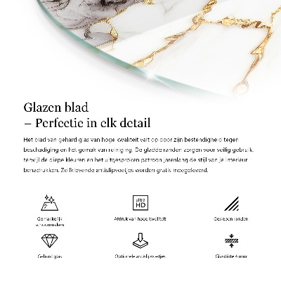 Deska stolu kulatá s potiskem Elegantní jednolitá černá