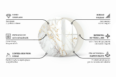 Deska stolu kulatá s potiskem Elegantní jednolitá černá