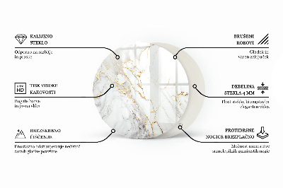 Deska stolu kulatá s potiskem Elegantní jednolitá černá