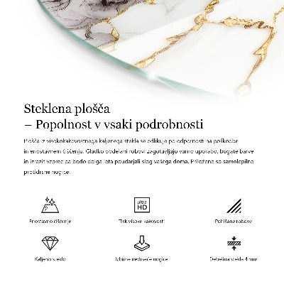 Deska stolu kulatá s potiskem Elegantní jednolitá černá