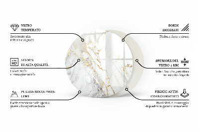 Deska stolu kulatá Mramorové žilky v designu