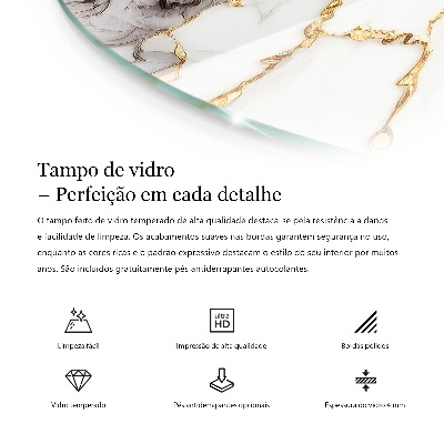 Deska stolu kulatá Mramorové žilky v designu