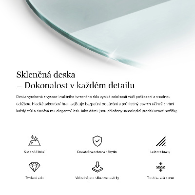Deska stolu kulatá průhledná