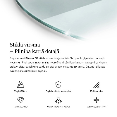 Deska stolu kulatá průhledná