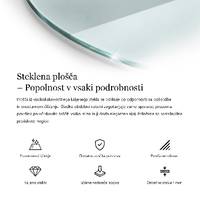 Deska stolu kulatá průhledná