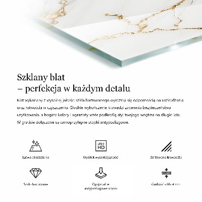 Deska stolu obdélníková s potiskem Elegantní jednolitá černá