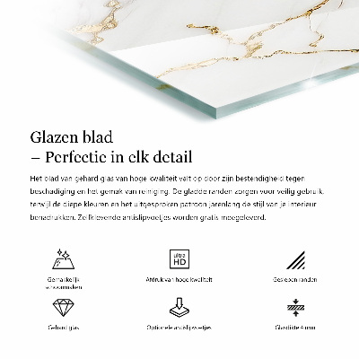 Deska stolu obdélníková s potiskem Elegantní jednolitá černá