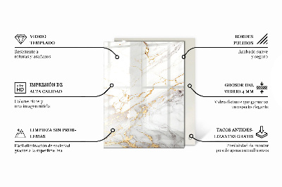 Deska stolu obdélníková Mramorové žilky v designu
