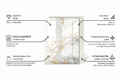 Deska stolu obdélníková Mramorové žilky v designu
