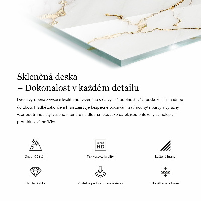 Deska stolu obdélníková s potiskem Stylový mramorový vzor