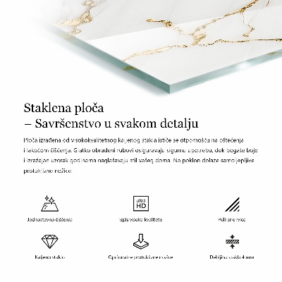 Deska stolu obdélníková s potiskem Stylový mramorový vzor