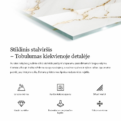 Deska stolu obdélníková s potiskem Stylový mramorový vzor