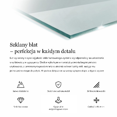 Deska stolu obdélníková průhledná