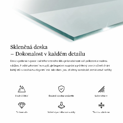 Deska stolu obdélníková průhledná