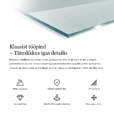 Deska stolu obdélníková průhledná