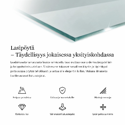 Deska stolu obdélníková průhledná