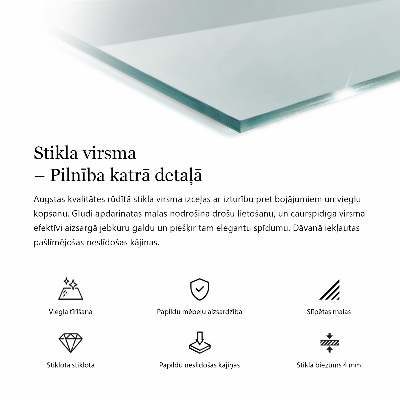 Deska stolu obdélníková průhledná