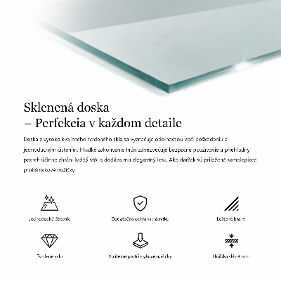 Deska stolu obdélníková průhledná