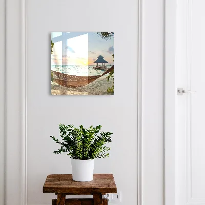 Designová skříňka na klíče s motivem plážového relaxu